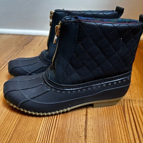 Tommy Hilfiger Twriani black zipper rain boot duck boot SIZE 9M - Picture 5 of 5